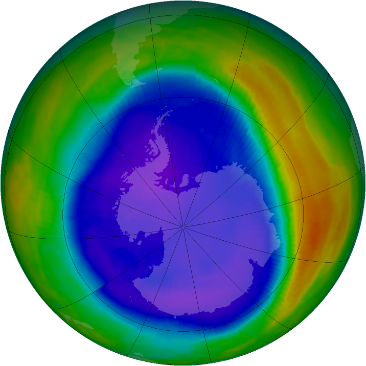Antarctic ozone map for 07 September 2000